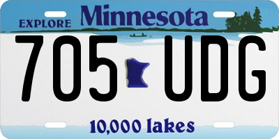 MN license plate 705UDG