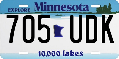 MN license plate 705UDK