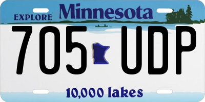 MN license plate 705UDP