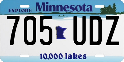 MN license plate 705UDZ