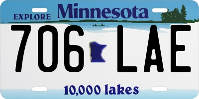 MN license plate 706LAE