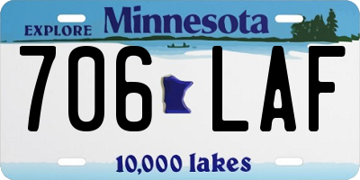 MN license plate 706LAF