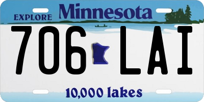 MN license plate 706LAI