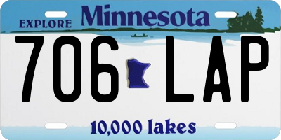 MN license plate 706LAP