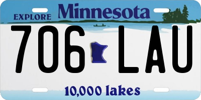 MN license plate 706LAU