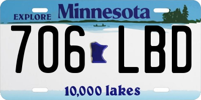 MN license plate 706LBD