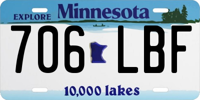 MN license plate 706LBF