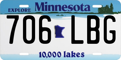 MN license plate 706LBG