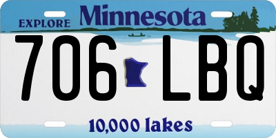 MN license plate 706LBQ