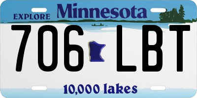 MN license plate 706LBT