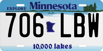 MN license plate 706LBW