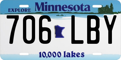 MN license plate 706LBY