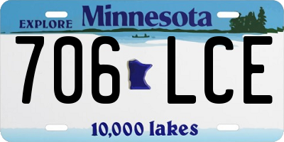 MN license plate 706LCE