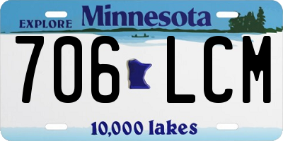 MN license plate 706LCM