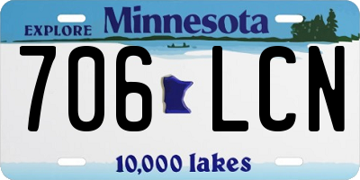 MN license plate 706LCN