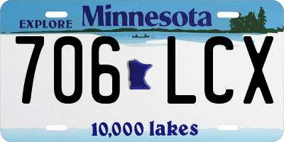 MN license plate 706LCX