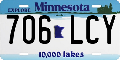 MN license plate 706LCY