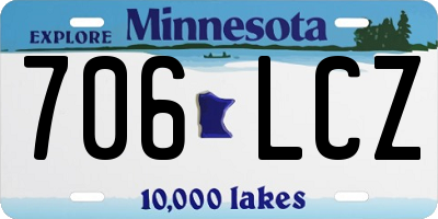 MN license plate 706LCZ