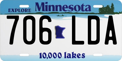 MN license plate 706LDA