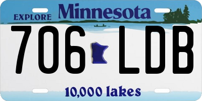MN license plate 706LDB