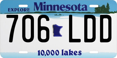 MN license plate 706LDD