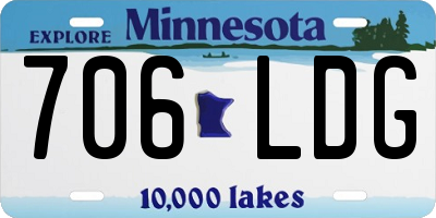 MN license plate 706LDG