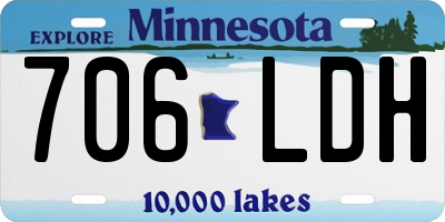 MN license plate 706LDH