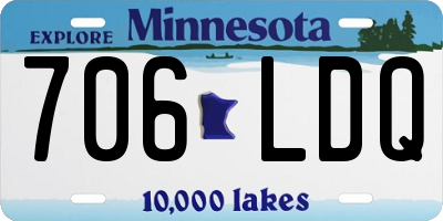 MN license plate 706LDQ