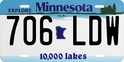 MN license plate 706LDW
