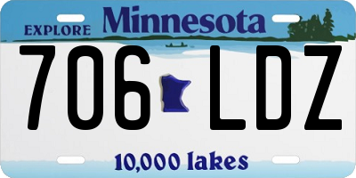MN license plate 706LDZ