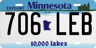 MN license plate 706LEB