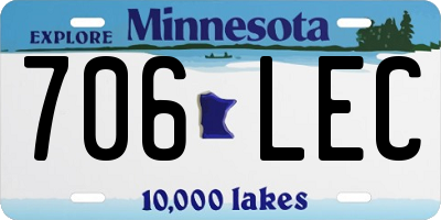 MN license plate 706LEC