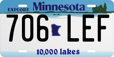 MN license plate 706LEF