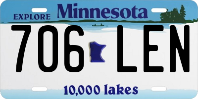 MN license plate 706LEN