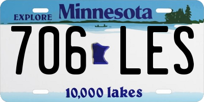 MN license plate 706LES