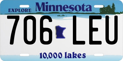 MN license plate 706LEU
