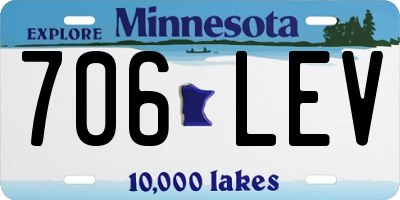 MN license plate 706LEV