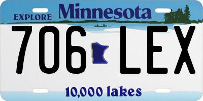 MN license plate 706LEX