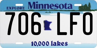 MN license plate 706LFO