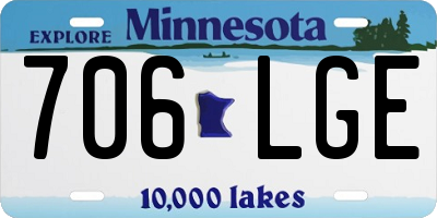 MN license plate 706LGE