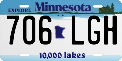 MN license plate 706LGH