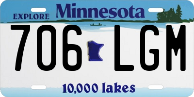 MN license plate 706LGM