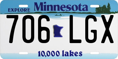 MN license plate 706LGX
