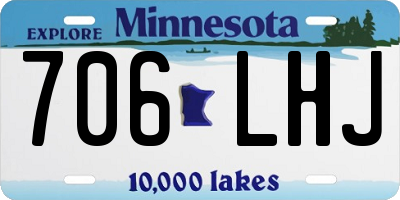 MN license plate 706LHJ