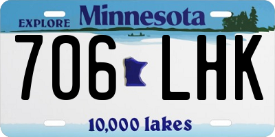 MN license plate 706LHK