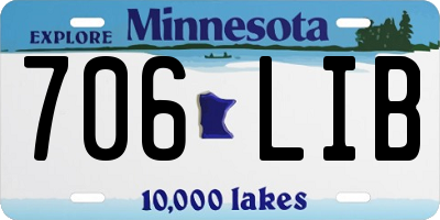 MN license plate 706LIB