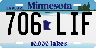 MN license plate 706LIF