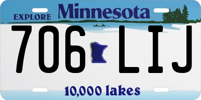 MN license plate 706LIJ