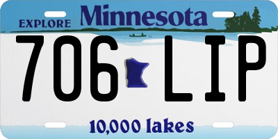 MN license plate 706LIP