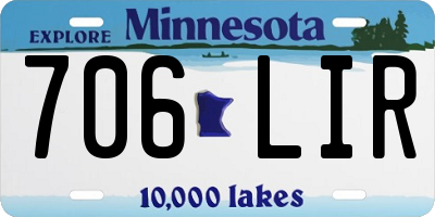MN license plate 706LIR